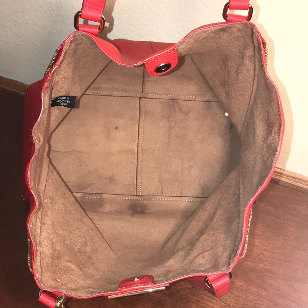 DKNY Large Saffiano Leather Tote and Wallet, Red - Picture 5 of 16